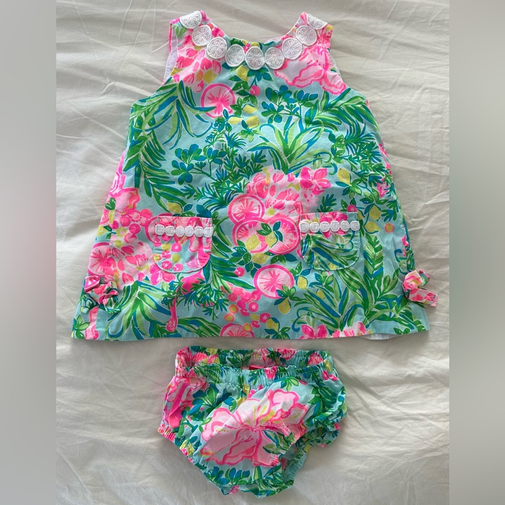 Lilly Pulitzer Baby Toddler Lilly Shift Dress in Floral Fruit Size 18-24M